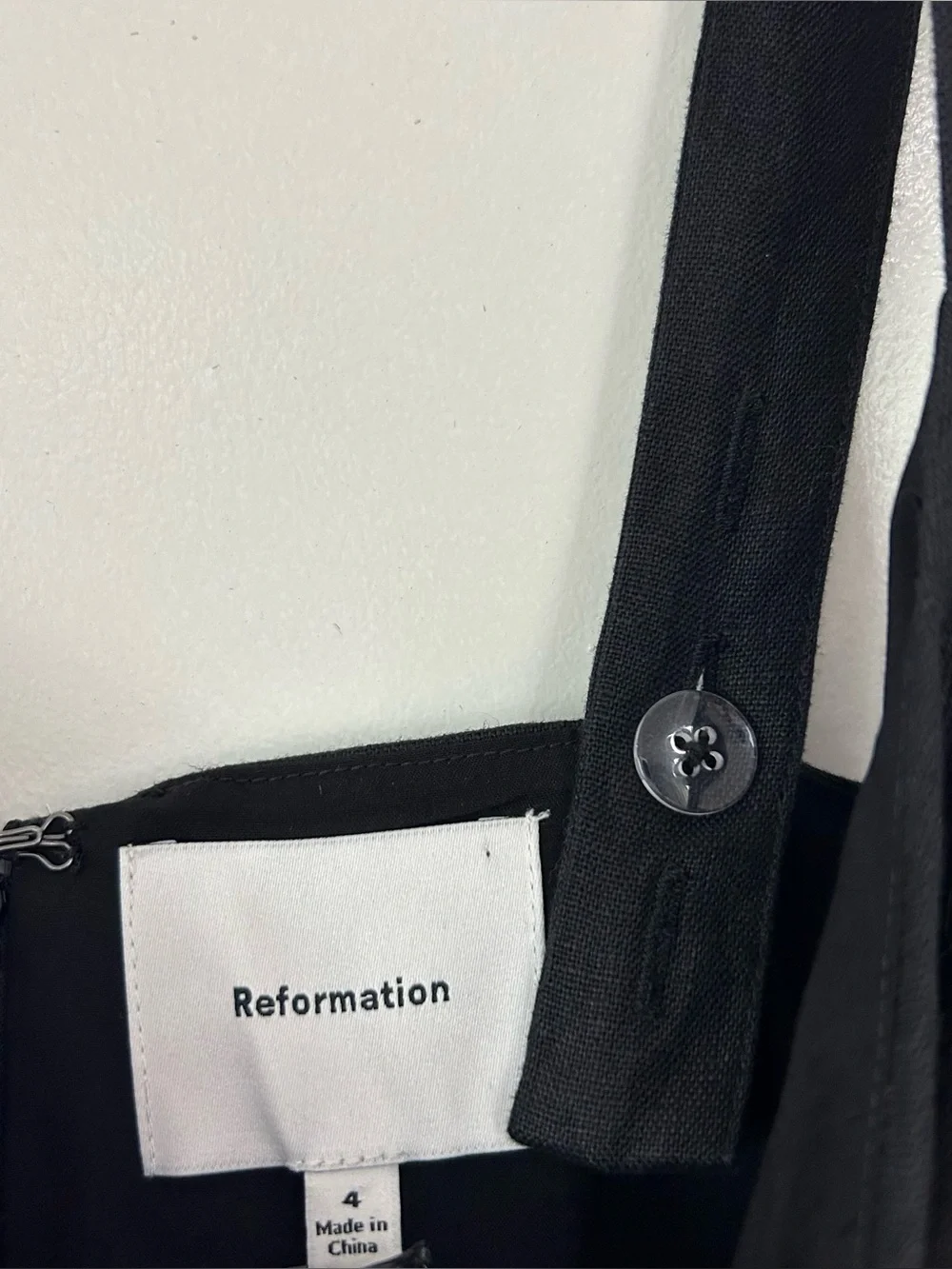 NWT New Reformation Birdie Linen Dress Black Size 4